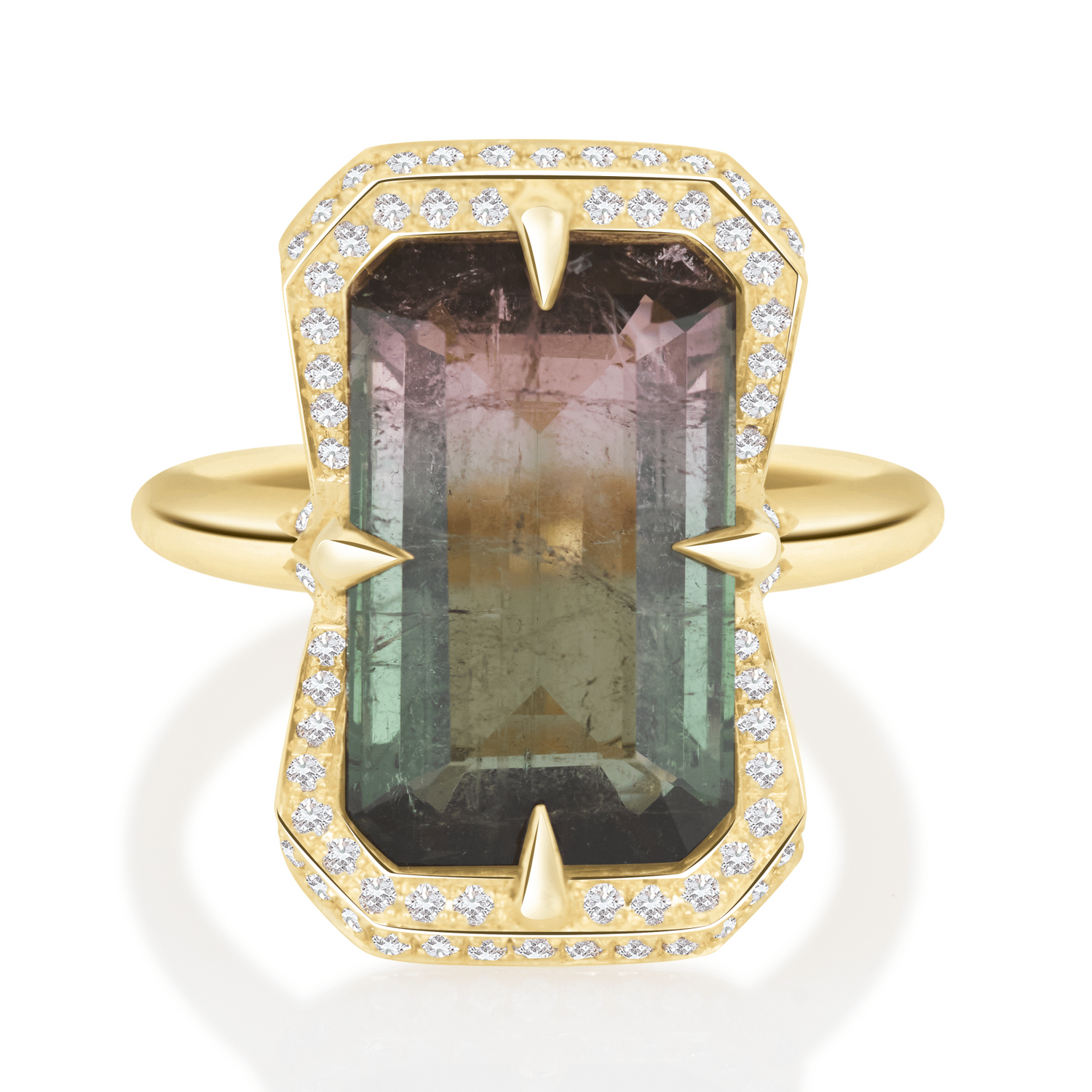 Watermelon Tourmaline Aurora Supreme Ring 18K engagement ring