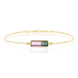 Pink Watermelon Tourmaline Bar Bangle