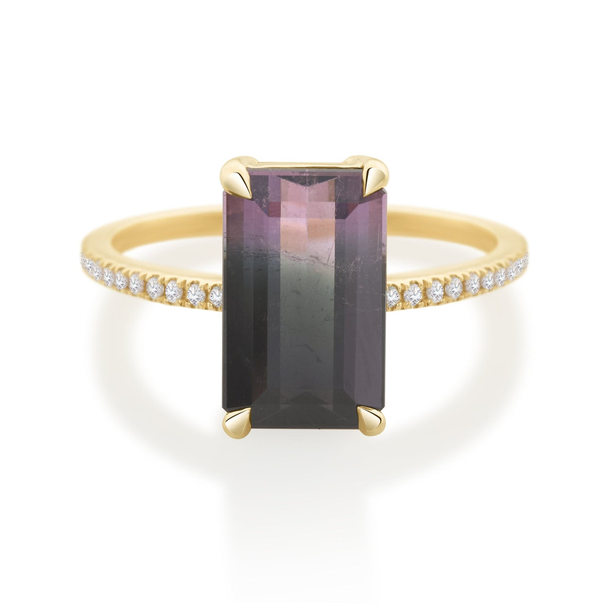 Watermelon Tourmaline & Diamond Protection Ring