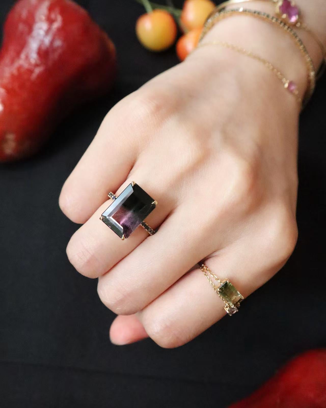 Watermelon_Tourmaline_Black_Diamond_Protection_Ring_18K_gold_engagement_ring_2