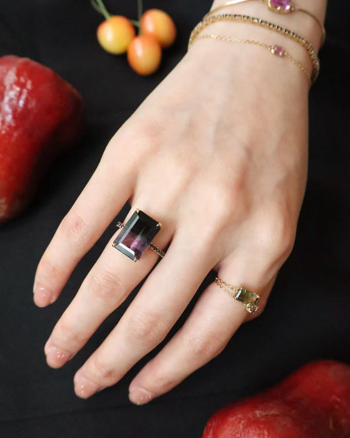 Watermelon_Tourmaline_Black_Diamond_Protection_Ring_18K_gold_engagement_ring_3