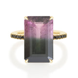 Watermelon Tourmaline & Black Diamond Protection Ring