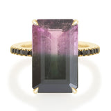 Watermelon Tourmaline & Black Diamond Protection Ring