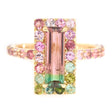 Watermelon Tourmaline Candy Ring 18k gold engagement ring 