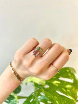 Watermelon Tourmaline Candy Ring 18k gold engagement ring on model
