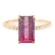Watermelon Tourmaline & Diamond Ring 18k gold engagement ring