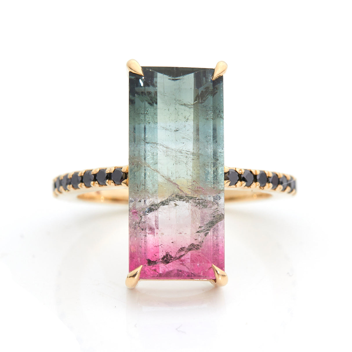 Watermelon Tourmaline Supreme Protection Bar Ring engagement ring 