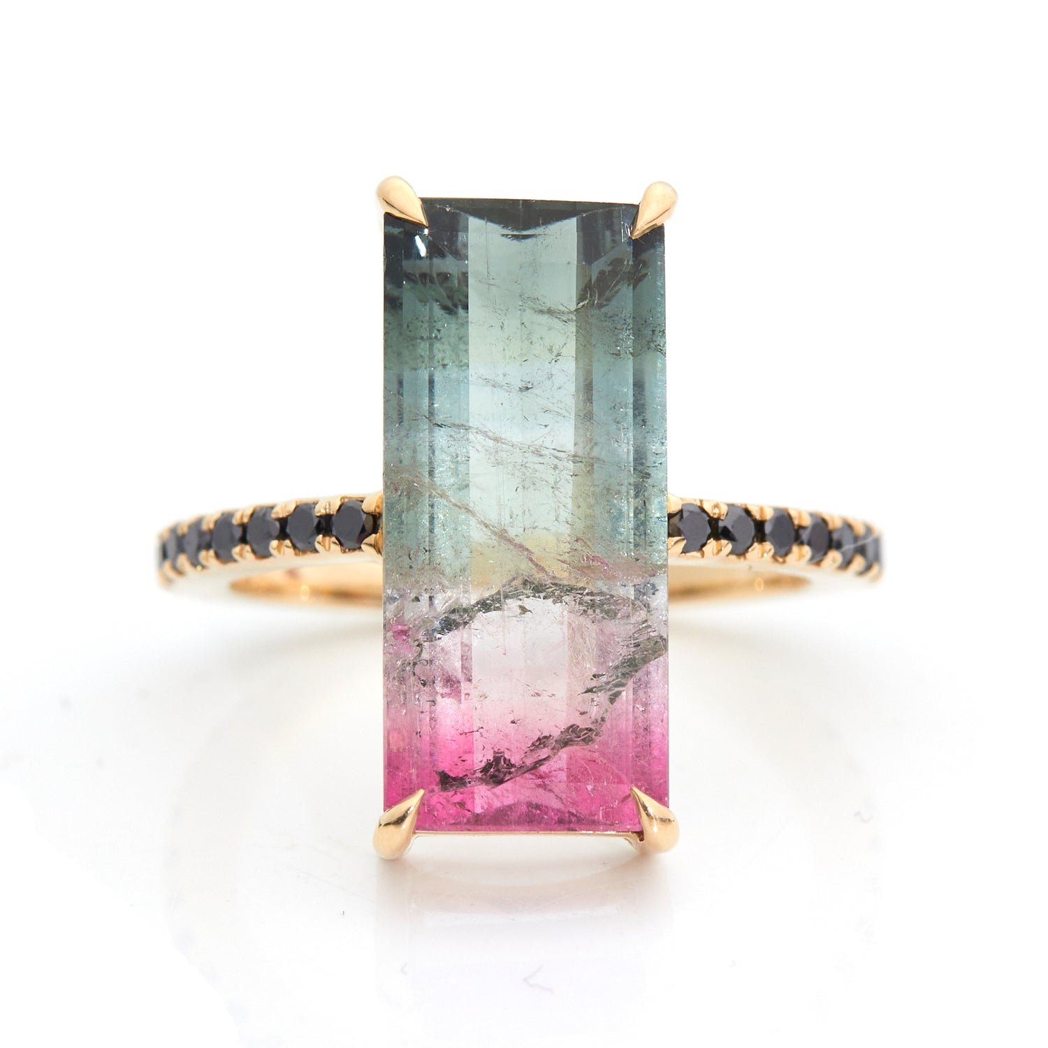 Watermelon Tourmaline Supreme Protection Bar Ring engagement ring 