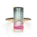 Watermelon Tourmaline Supreme Protection Bar Ring engagement ring 