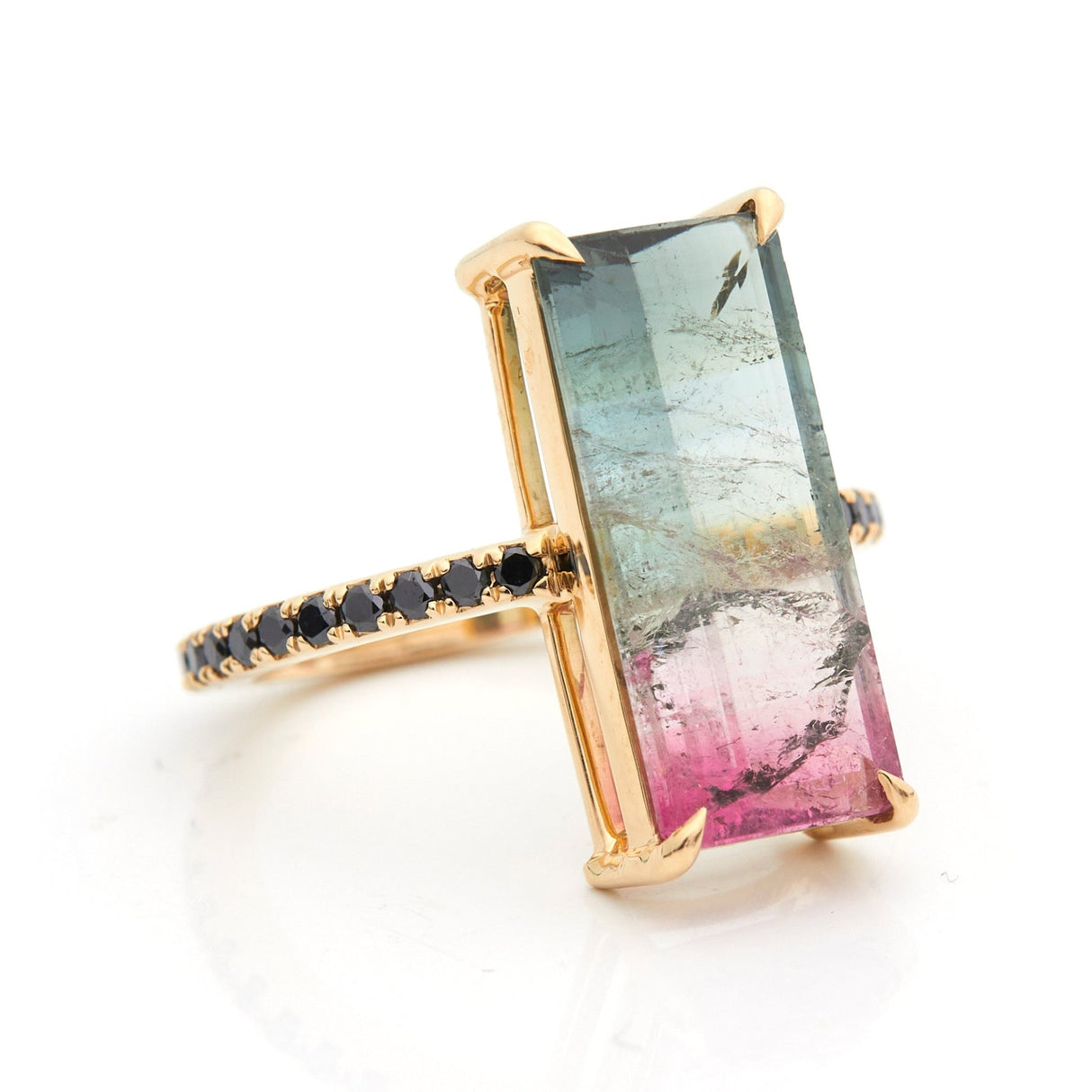 Watermelon Tourmaline Supreme Protection Bar Ring engagement ring side