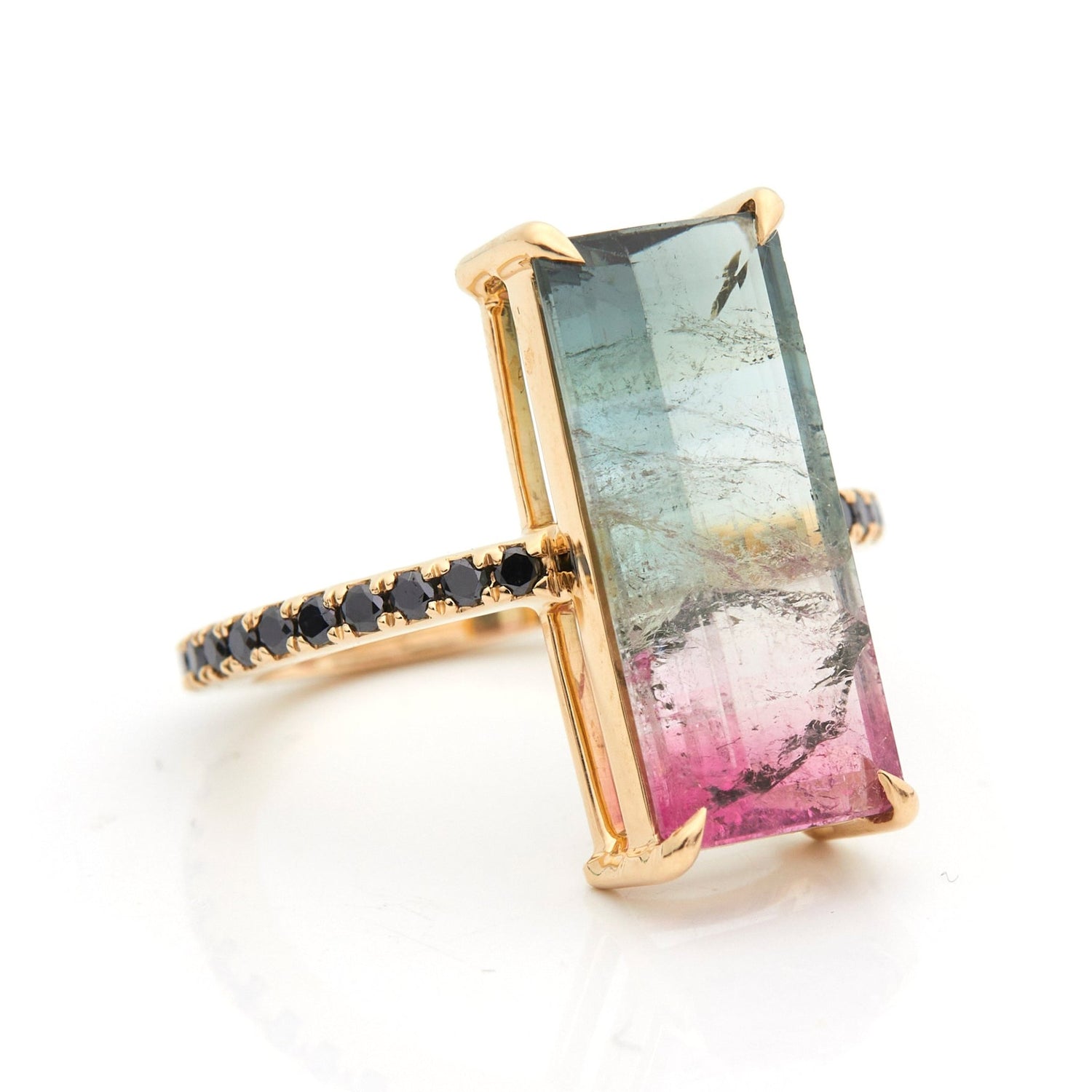 Watermelon Tourmaline Supreme Protection Bar Ring engagement ring side