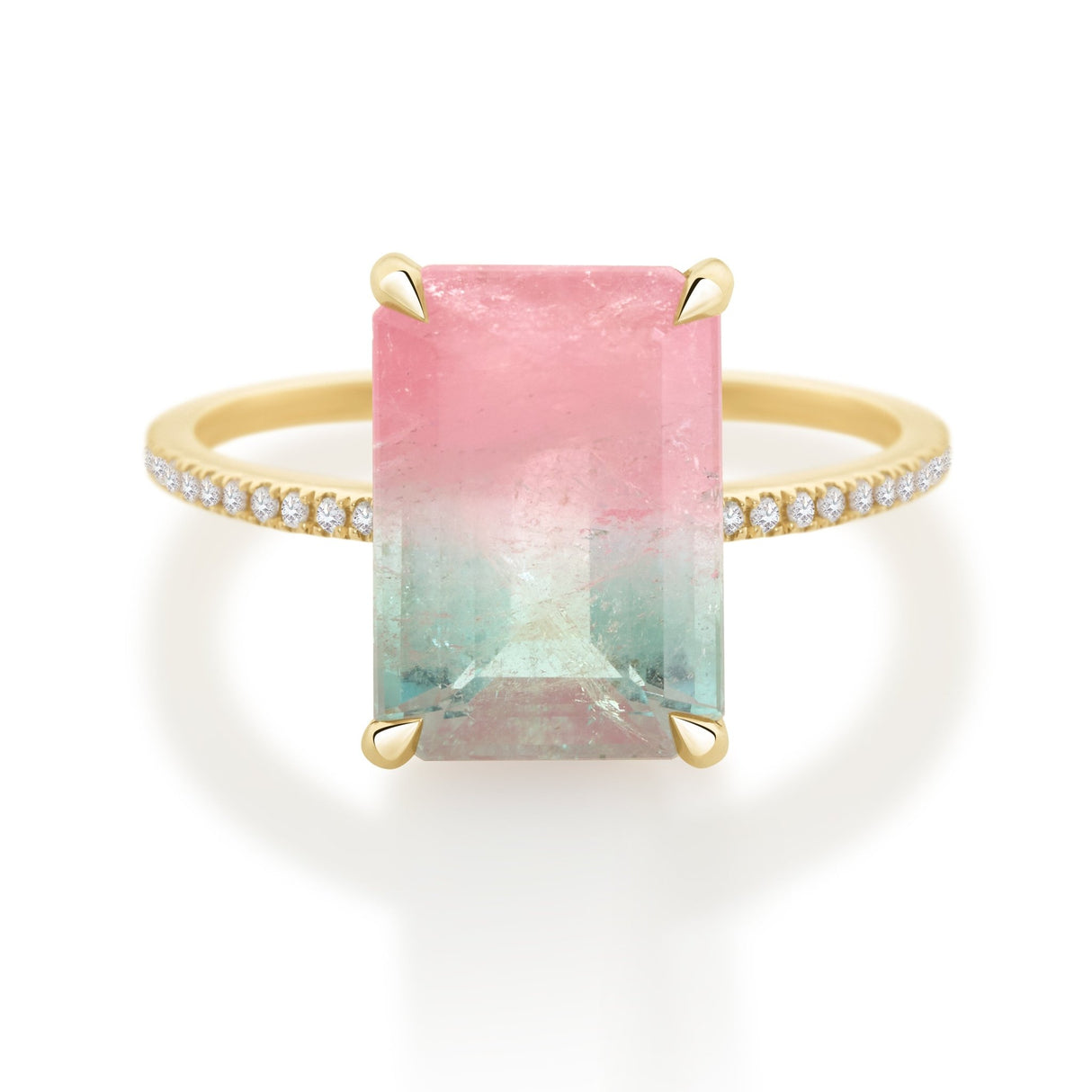 Pastel Watermelon Tourmaline & Diamond Ring