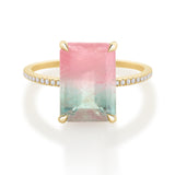 Pastel Watermelon Tourmaline & Diamond Ring