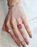 Barbie Pink Watermelon Tourmaline & White Diamond Ring