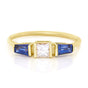 White & Blue Sapphire Triplet Ring 18k gold stackable ring