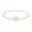White Ice Jade Chain Ring 14k gold Stackable ring