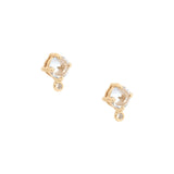 White Sapphire & Diamond Spike Stud