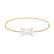 White Topaz Chain Ring 14k gold Stackable ring