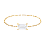 White Topaz Chain Ring 14k gold Stackable ring