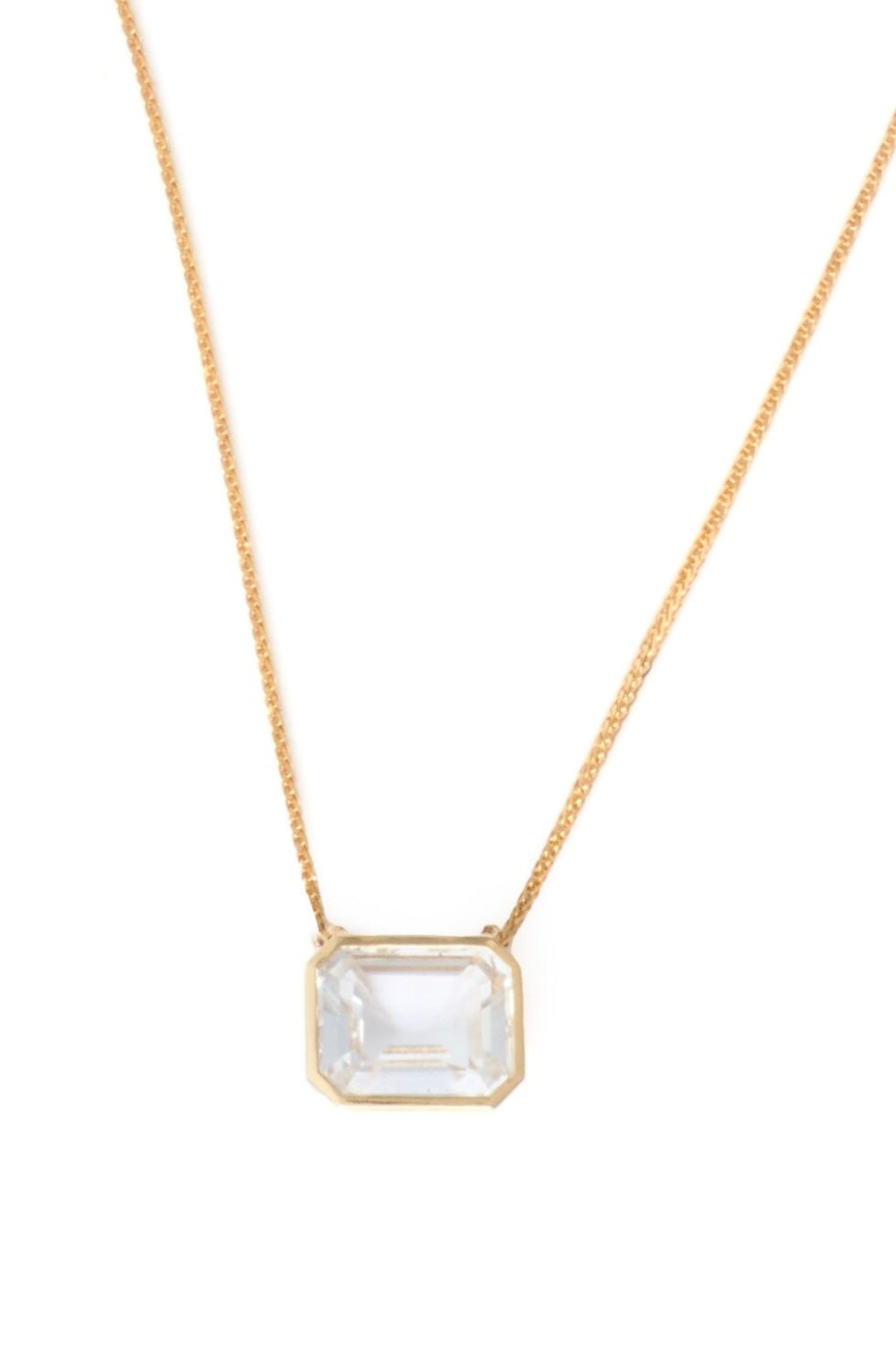 White Topaz Leya Necklace 18k gold handmade fine jewelry