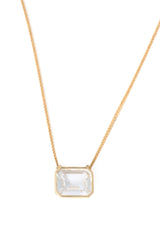 White Topaz Leya Necklace 18k gold handmade fine jewelry
