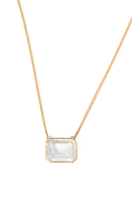 White Topaz Leya Necklace 18k gold handmade fine jewelry