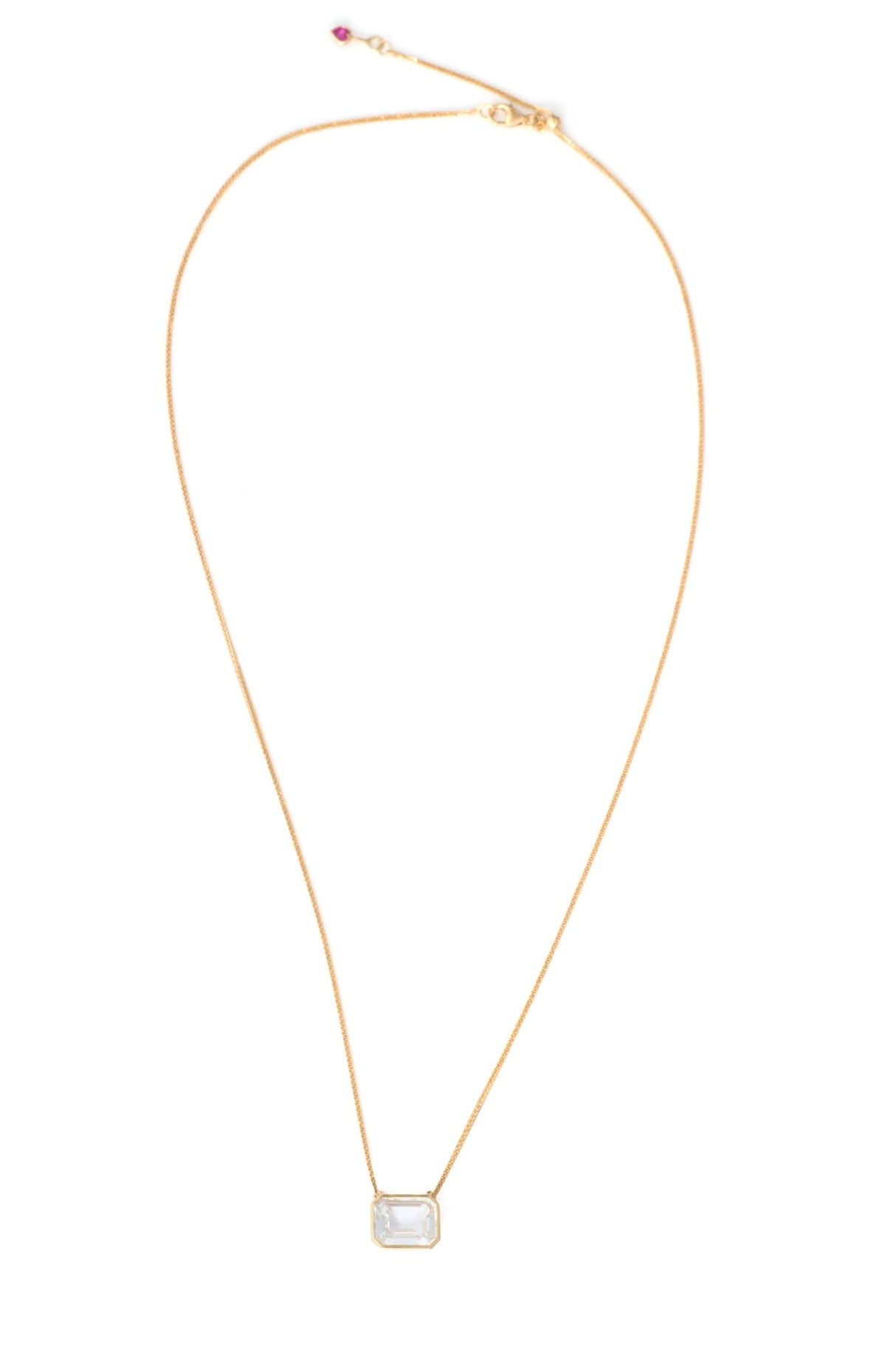 White Topaz Leya Necklace 18k gold handmade fine jewelry 3