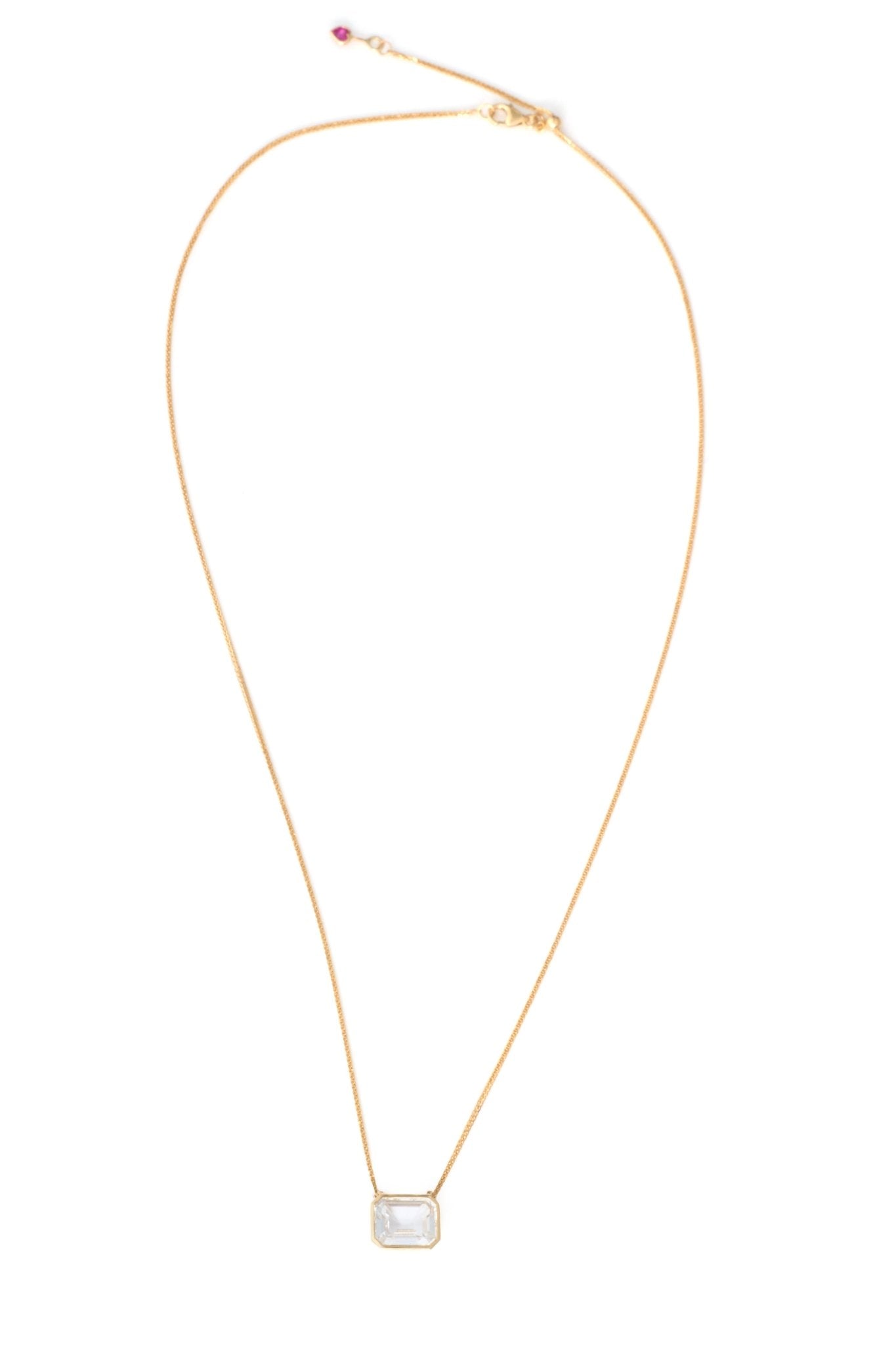 White Topaz Leya Necklace 18k gold handmade fine jewelry 3