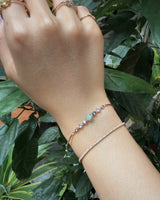 Mint Tourmaline & Pink Grey Spinels Compass Bangle