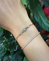 Mint Tourmaline & Pink Grey Spinels Compass Bangle