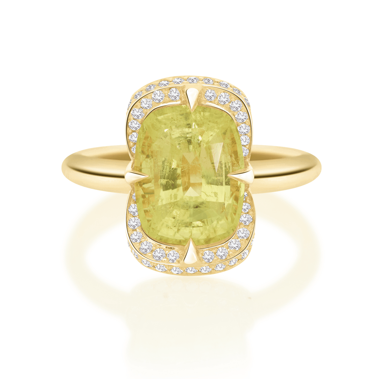 Yellow Chrysoberyl Aurora Ring