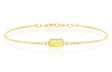 Yellow Chrysoberyl & Diamond Bangle 8k gold stackable design