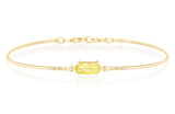 Yellow Chrysoberyl & Diamond Bangle 8k gold stackable design