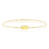 Vivid Yellow Chrysoberyl & Diamond Bangle