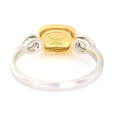 Yellow Chrysoberyl &  Rose Cut Diamond Ring 18k gold engagement ring back view