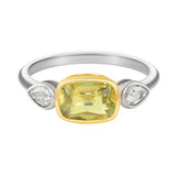 Yellow Chrysoberyl & Rose Cut Diamond Ring