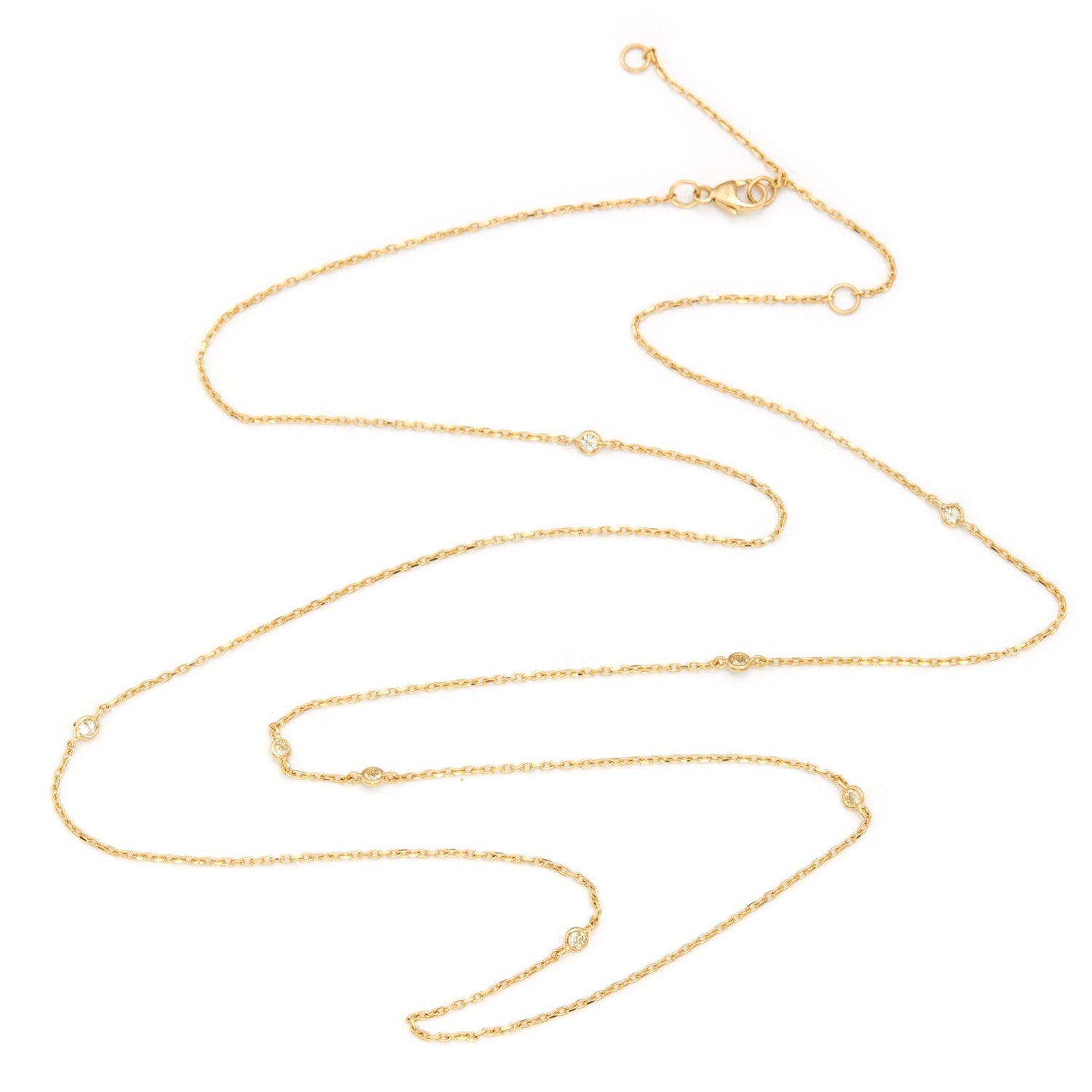 Yellow Diamond Dot Necklace 18k gold handmade fine jewelry