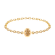 Yellow Diamond Oval Button Chain Ring 18k gold Stackable ring