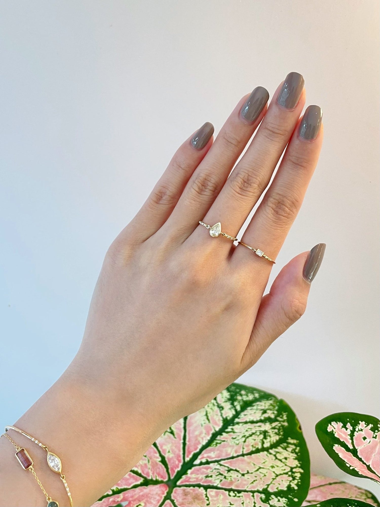 Yellow Diamond pear Petite Circle Ring