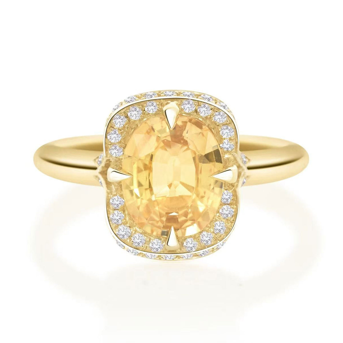 Yellow Sapphire Aurora Ring