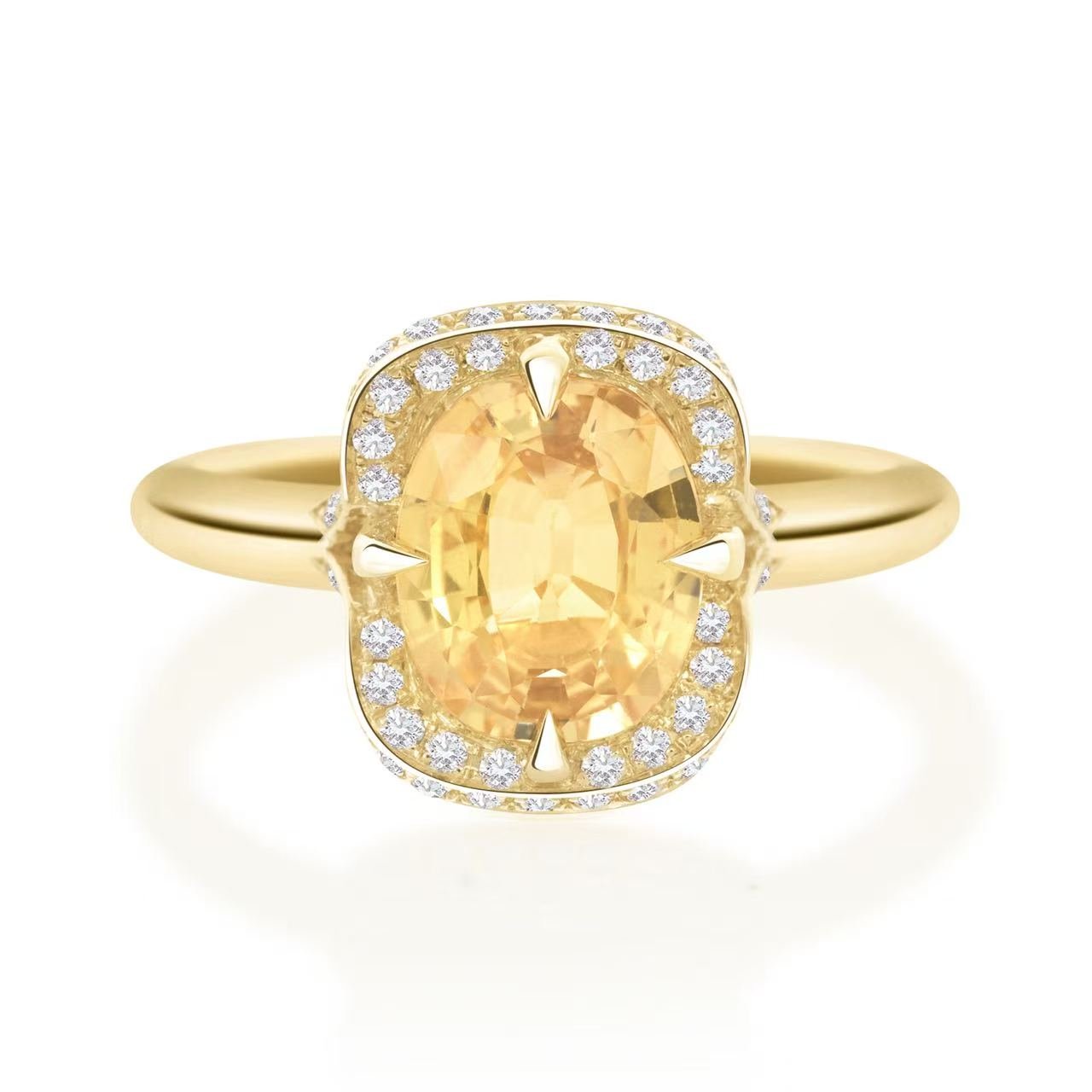 Yellow Sapphire Aurora Ring