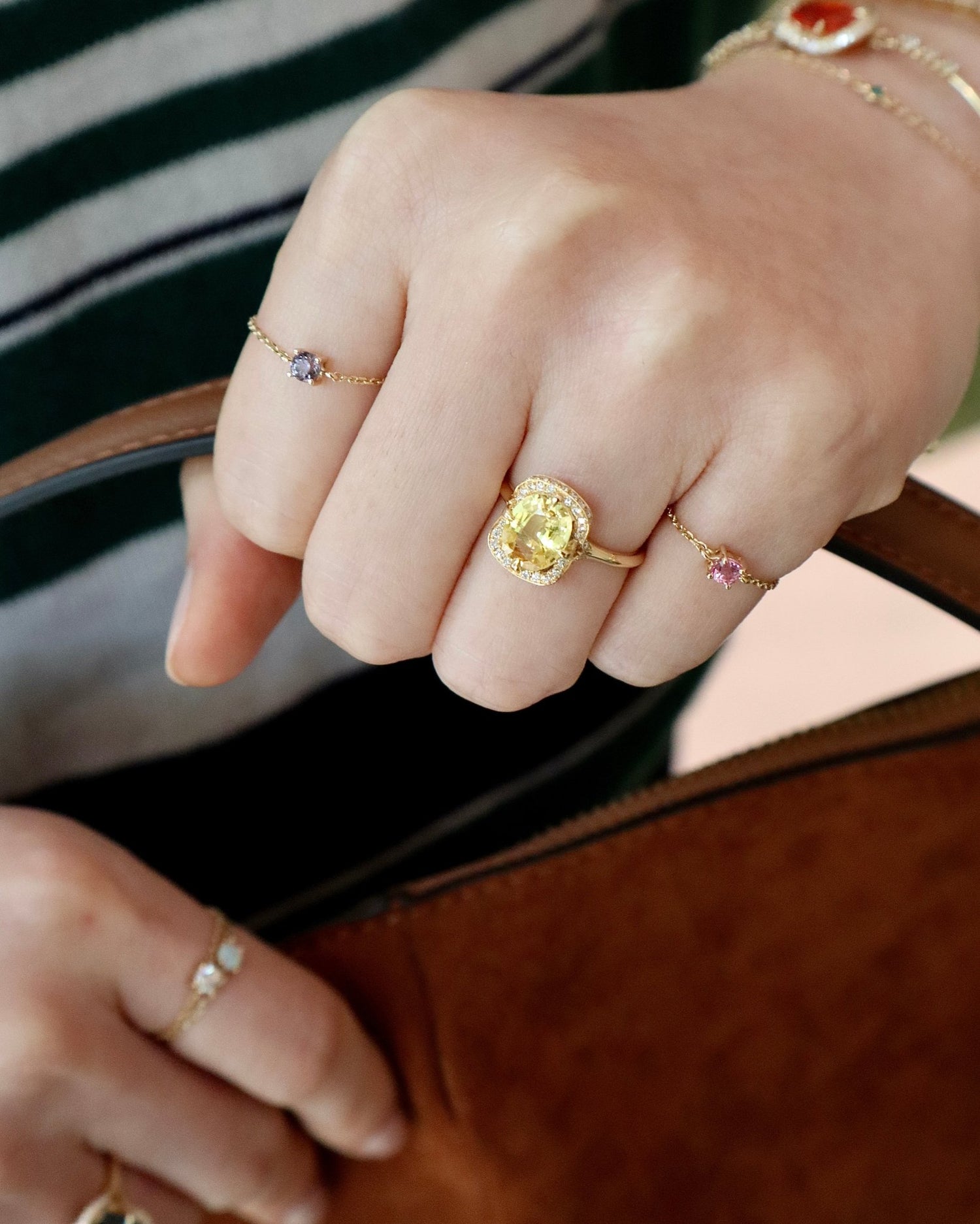 Yellow Sapphire Aurora Ring