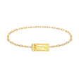 Yellow Sapphire Baguette Chain Ring 14k gold Stackable ring