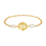 Yellow Sapphire & Diamond Dream Weaver Chain Ring 18k gold Stackable ring