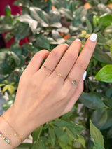 Yellow Sapphire Marquise Chain Ring 14k gold Stackable ring on hand