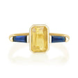 Yellow Sapphire Triplet Bar Ring 18K engagement ring