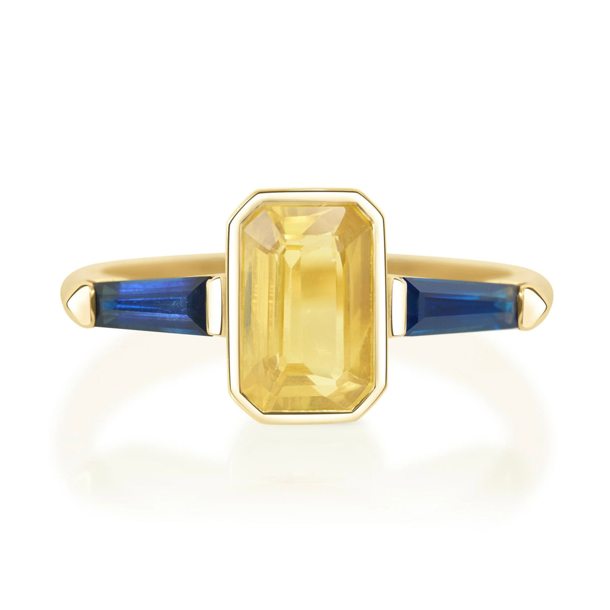 Yellow Sapphire Triplet Bar Ring