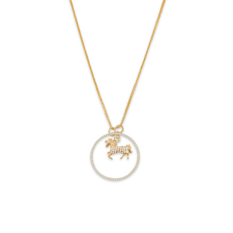 Zodiac Horse Pendant Necklace