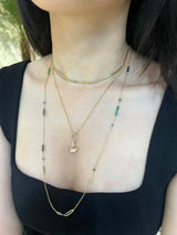 Zodiac Pig Pendant 18k gold Handmade fine jewelry on model