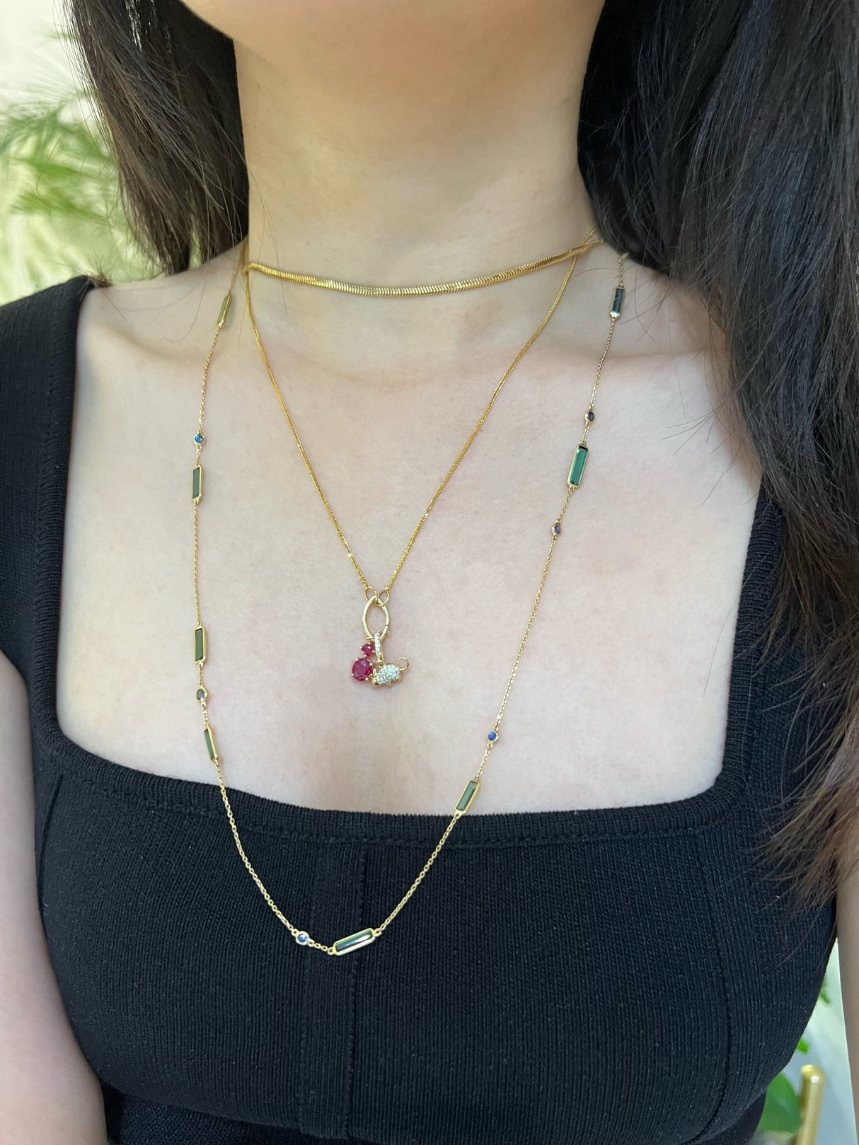 Zodiac Rat Pendant on model 1